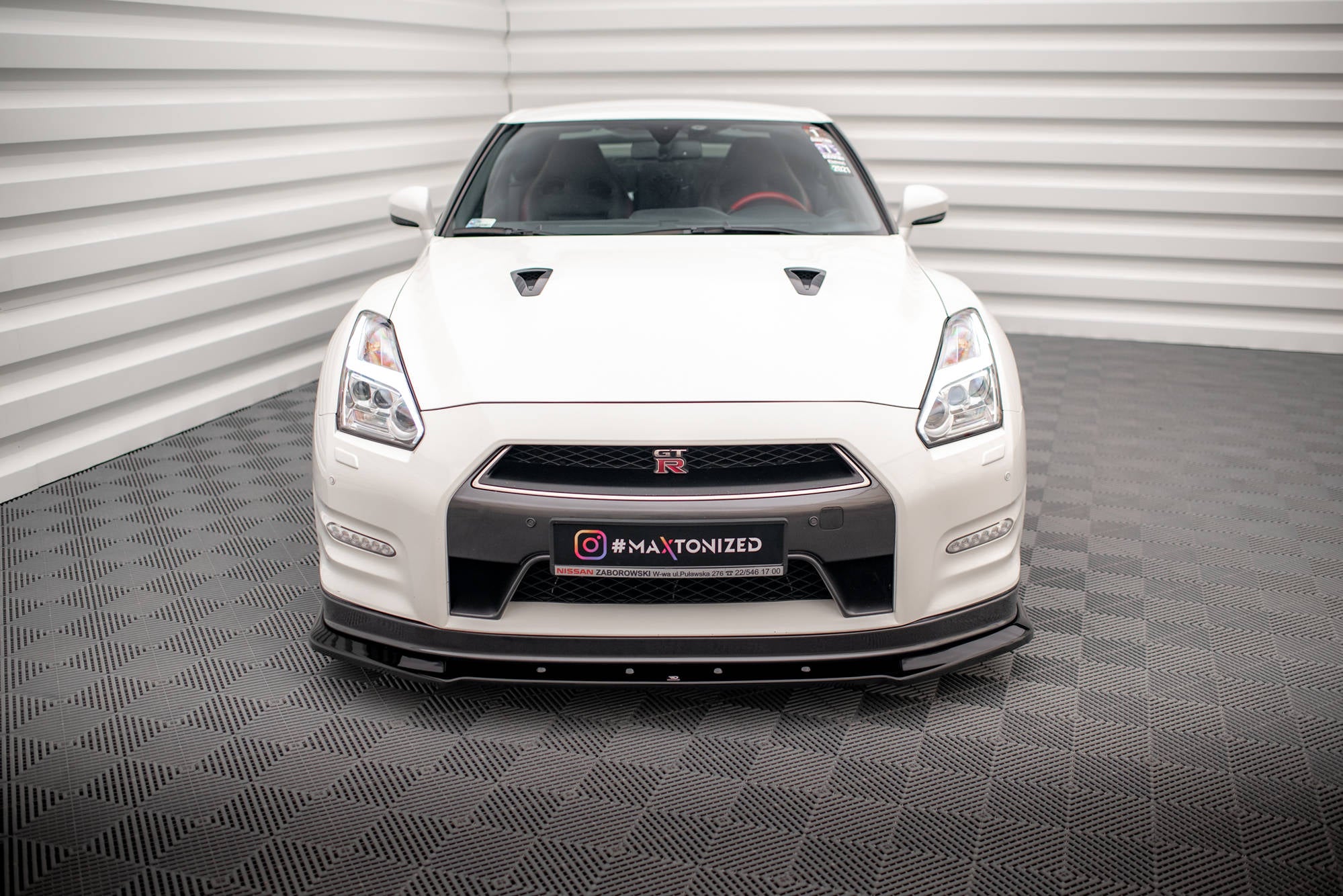 Maxton Design Front Ansatz für Nissan GTR R35 Facelift schwarz matt