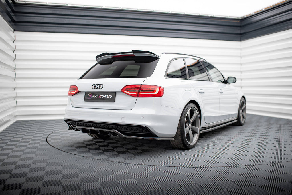 Maxton Design Street+ Mittlerer Diffusor RACE passend für Audi A4 Competition B8 Facelift schwarz Hochglanz