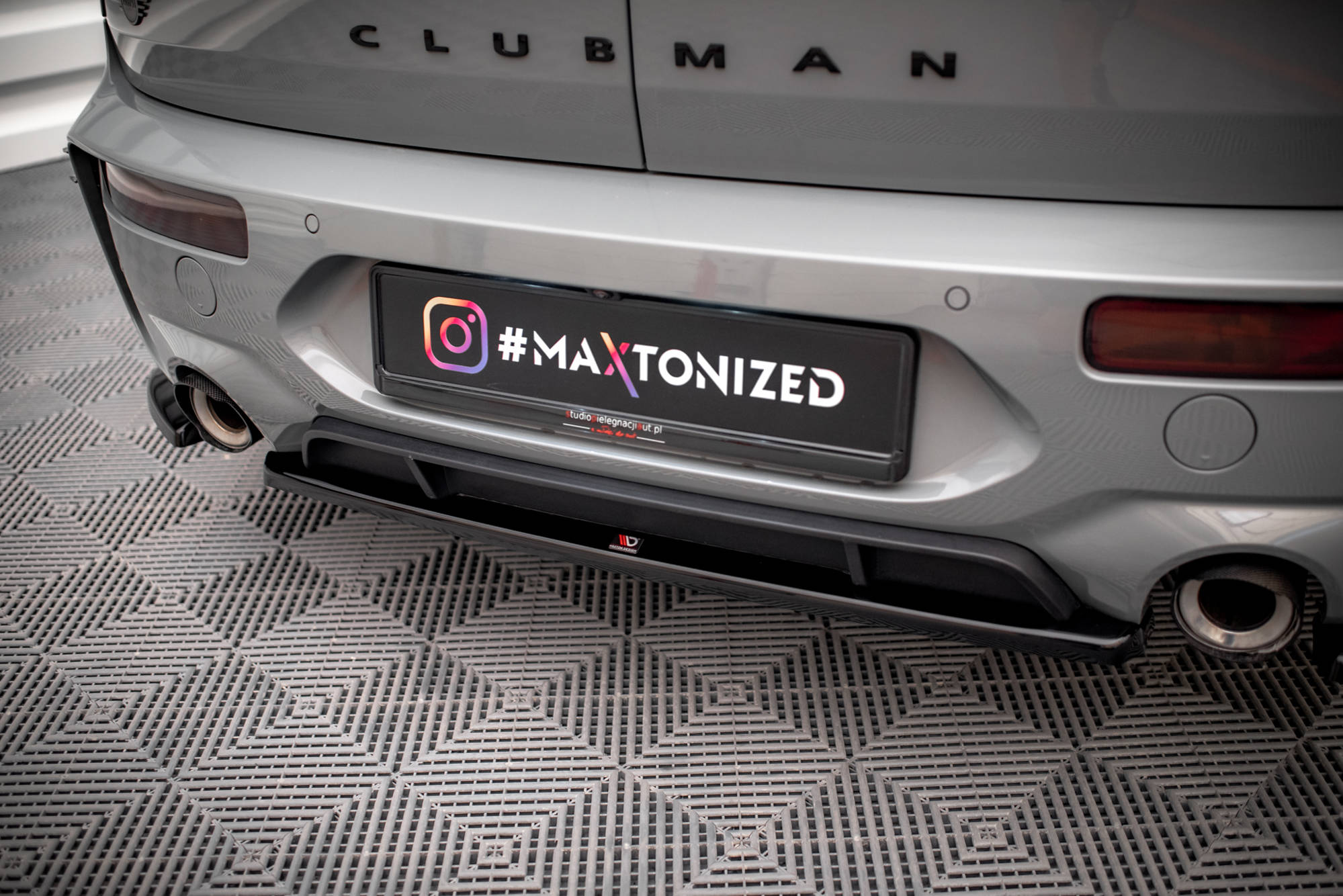 Maxton Design Heckansatz Mini Cooper Clubman John Cooper Works F54 Facelift schwarz Hochglanz für Mini Clubman F54 Facelift