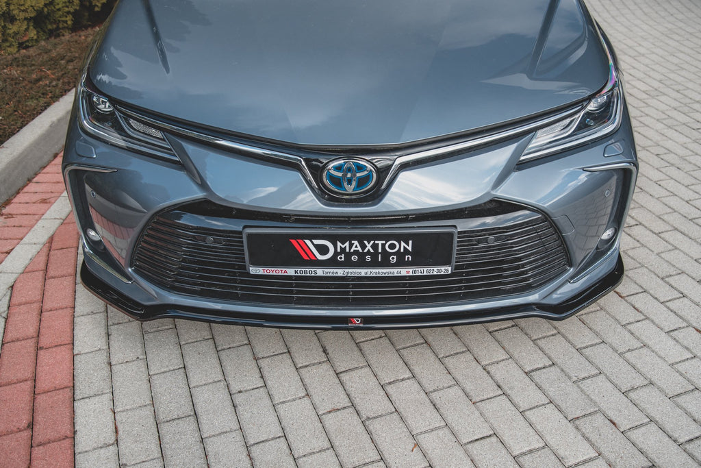 Maxton Design Street+ Spoilerlippe Front Ansatz passend für Toyota Corolla XII Limousine schwarz Hochglanz