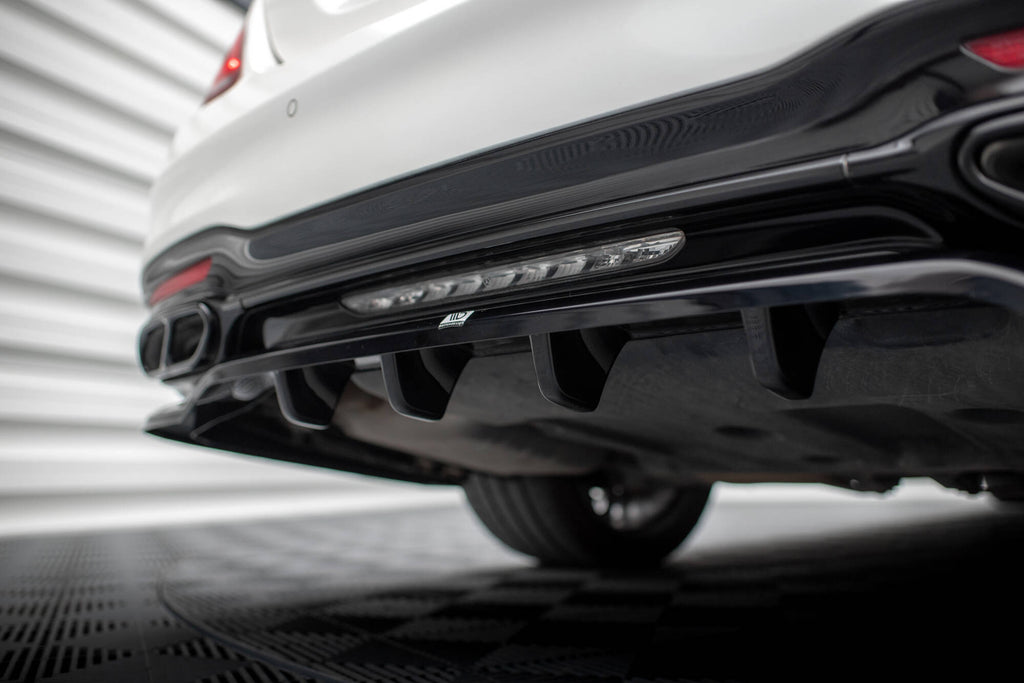 Maxton Design Street+ Mittlerer Diffusor RACE passend für Mercedes-Benz S AMG-Line W222 Facelift schwarz Hochglanz
