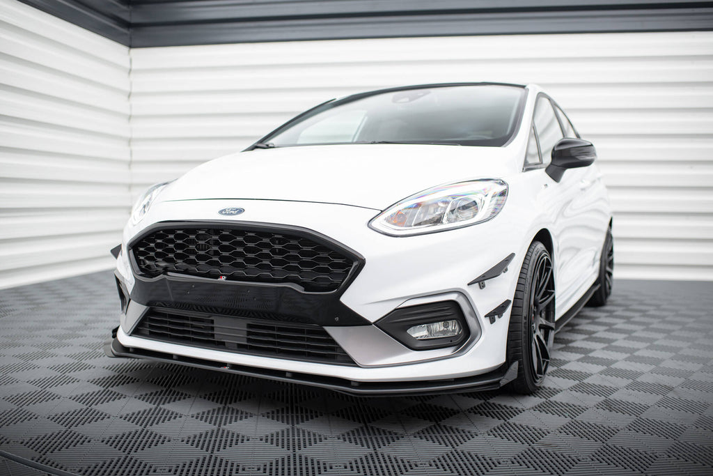 Maxton Design Front Stoßstangen Racing Flaps passend passend für Ford Fiesta Mk8 ST / ST-Line schwarz Hochglanz