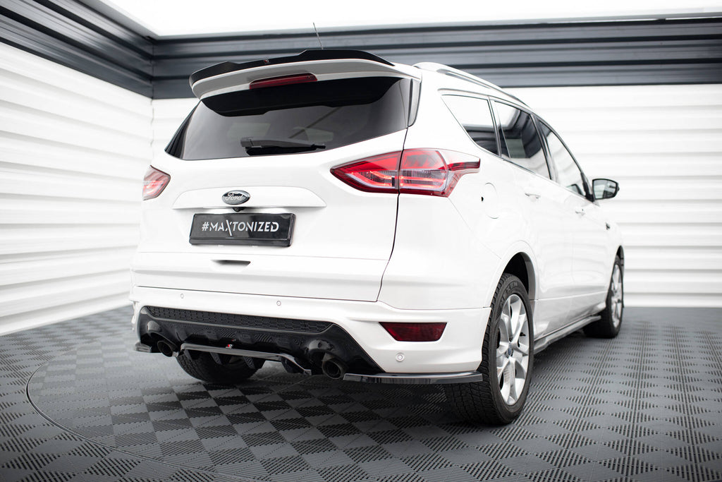 Maxton Design Heck Ansatz Flaps Diffusor passend für Ford Kuga ST-Line Mk2 Facelift schwarz Hochglanz