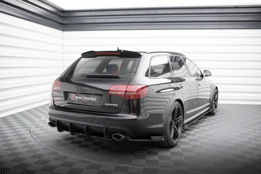 Maxton Design Hintere Seiten Flaps passend für Audi RS6 Avant C6 schwarz Hochglanz