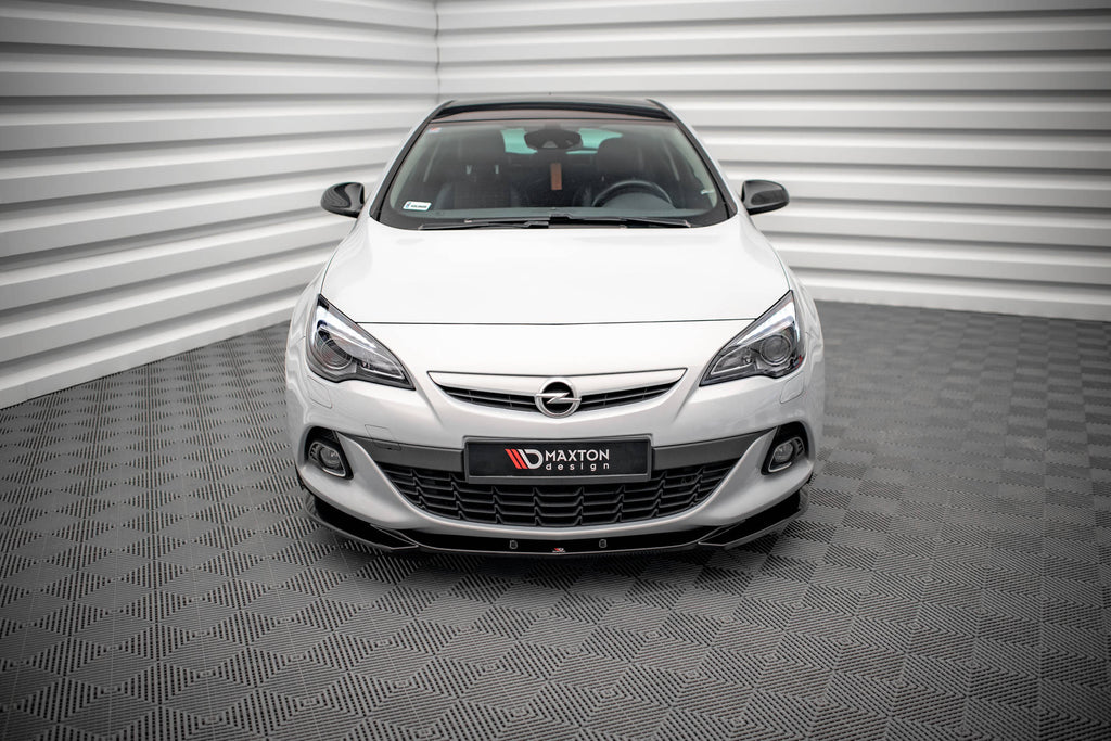 Maxton Design Street+ Spoilerlippe Front Ansatz V.1 passend für Opel Astra GTC OPC-Line J schwarz Hochglanz