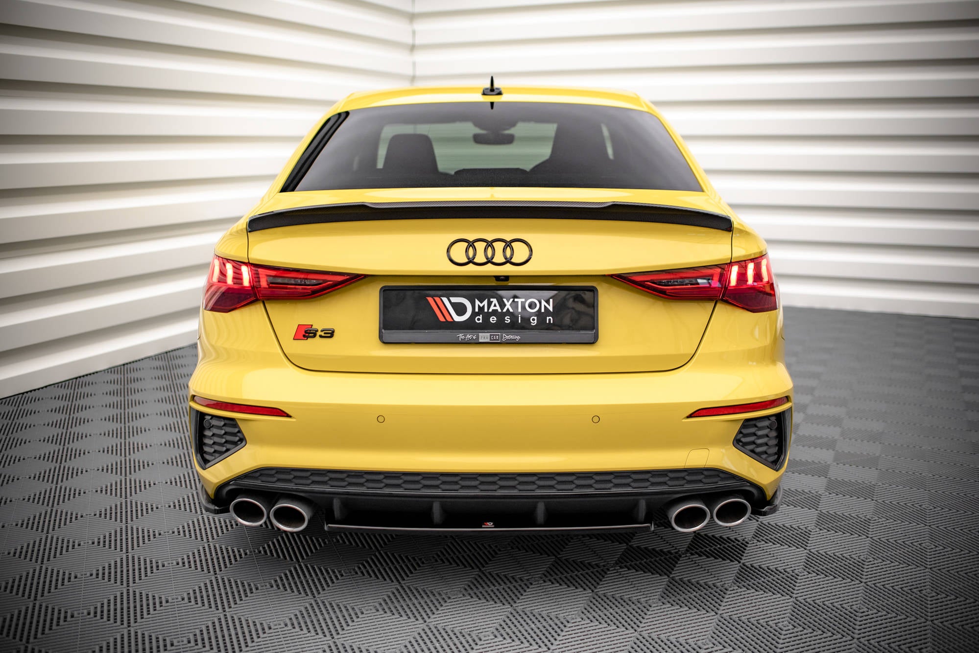 Maxton Design Heckansatz Audi S3 Limousine 8Y schwarz Hochglanz für Audi A3