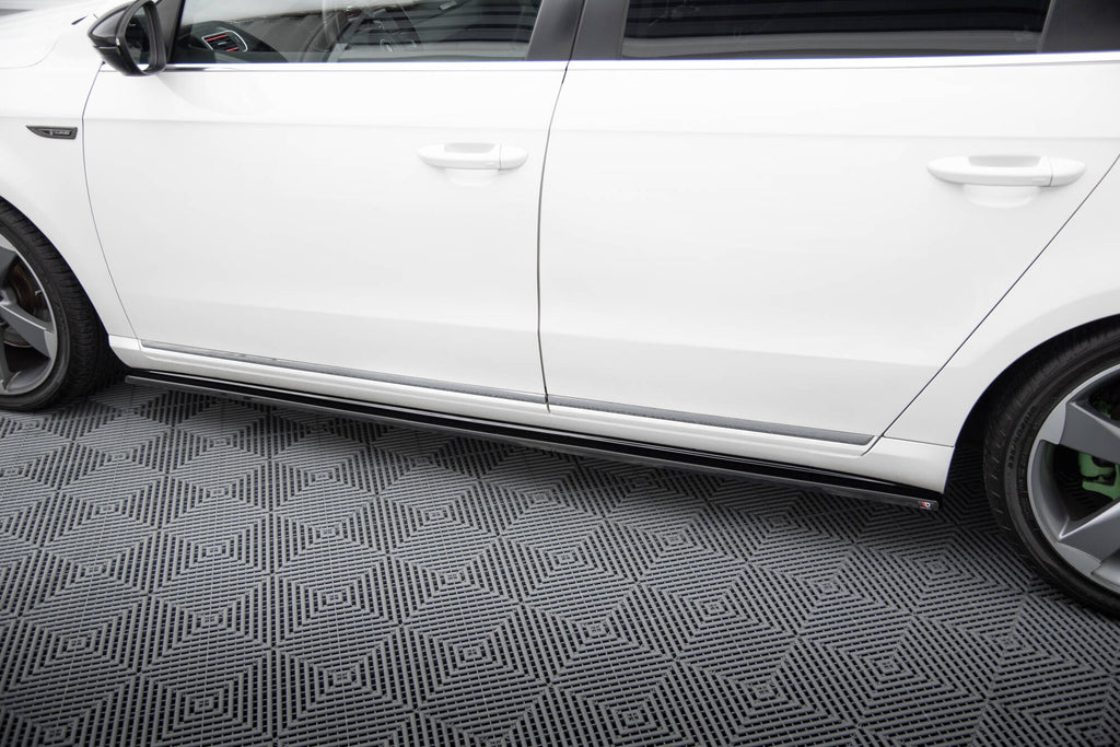 Maxton Design Street+ Seitenschweller Leisten passend für VW Passat B7 schwarz Hochglanz