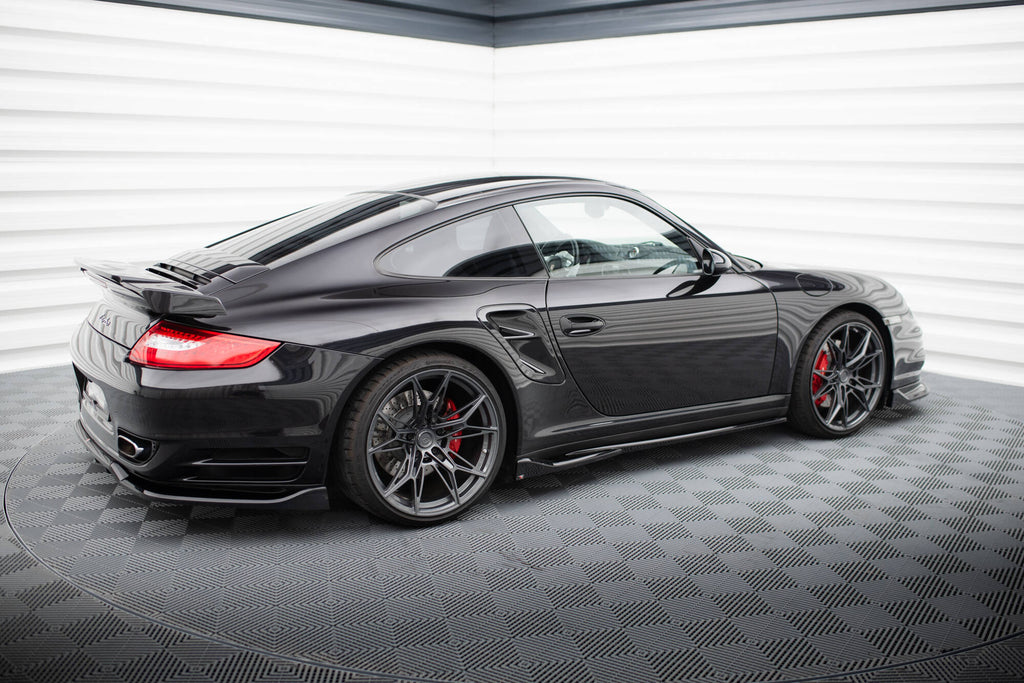 Maxton Design Street+ Seitenschweller Leisten passend für Porsche 911 Turbo 997 schwarz Hochglanz