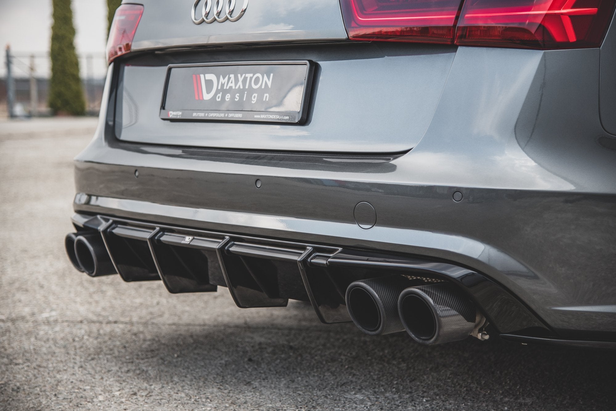Maxton Design Diffusor Heck Ansatz V.1 passend für Audi S6 C7 Facelift schwarz Hochglanz