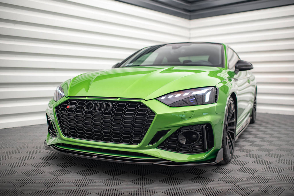 Maxton Design Street+ Spoilerlippe Front Ansatz V.1 + Flaps passend für Audi RS5 F5 Facelift