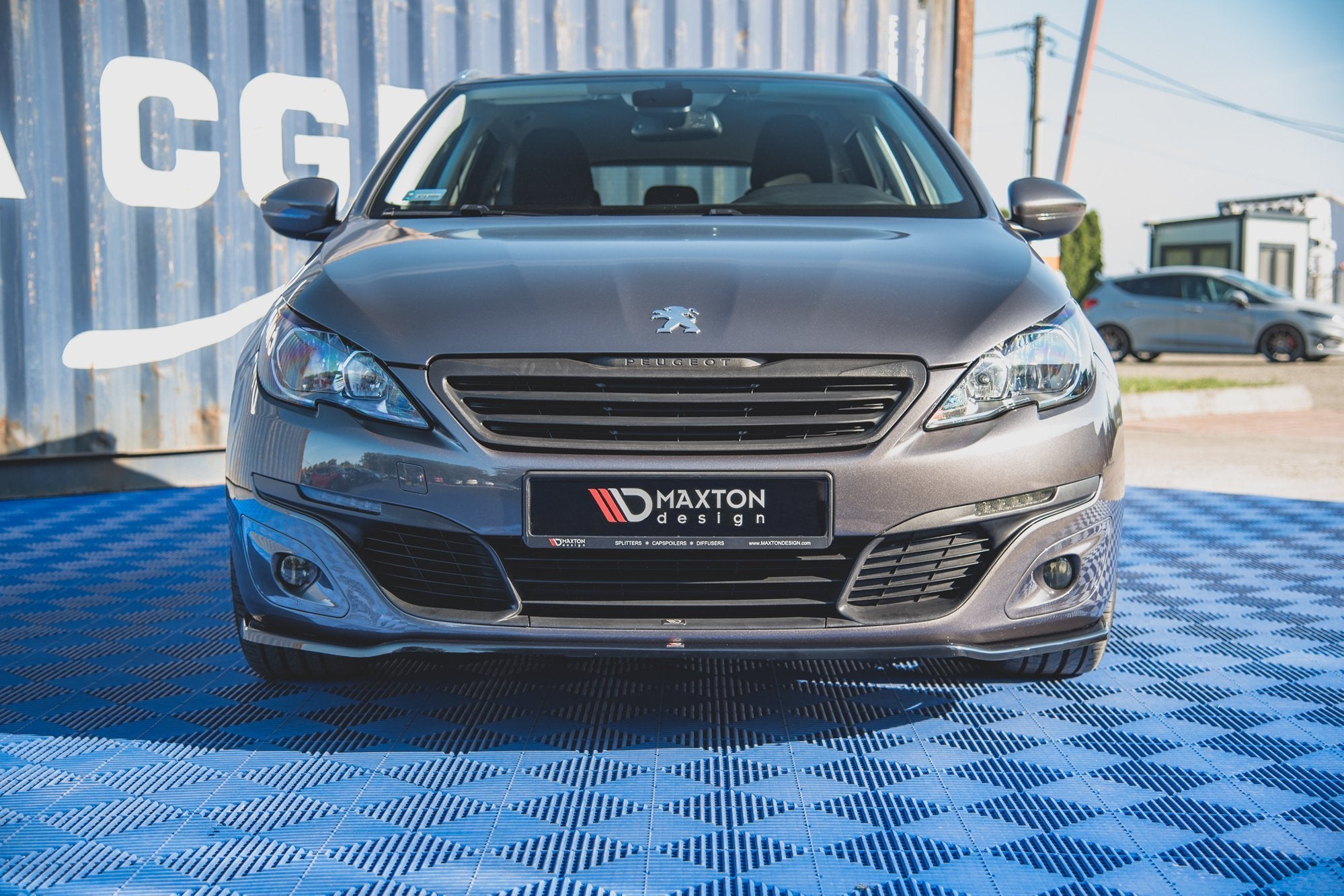 Maxton Design Street+ Spoilerlippe Front Ansatz V.1 passend für Peugeot 308 Mk2 schwarz Hochglanz