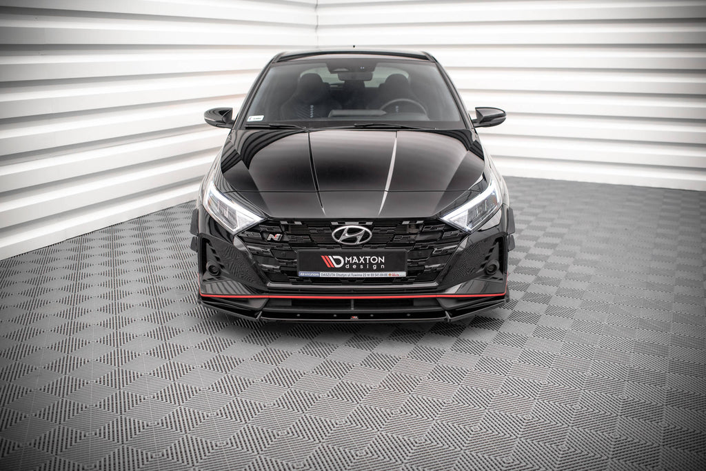Maxton Design Street+ Spoilerlippe Front Ansatz V.2 passend für Hyundai I20 N Mk3 schwarz Hochglanz