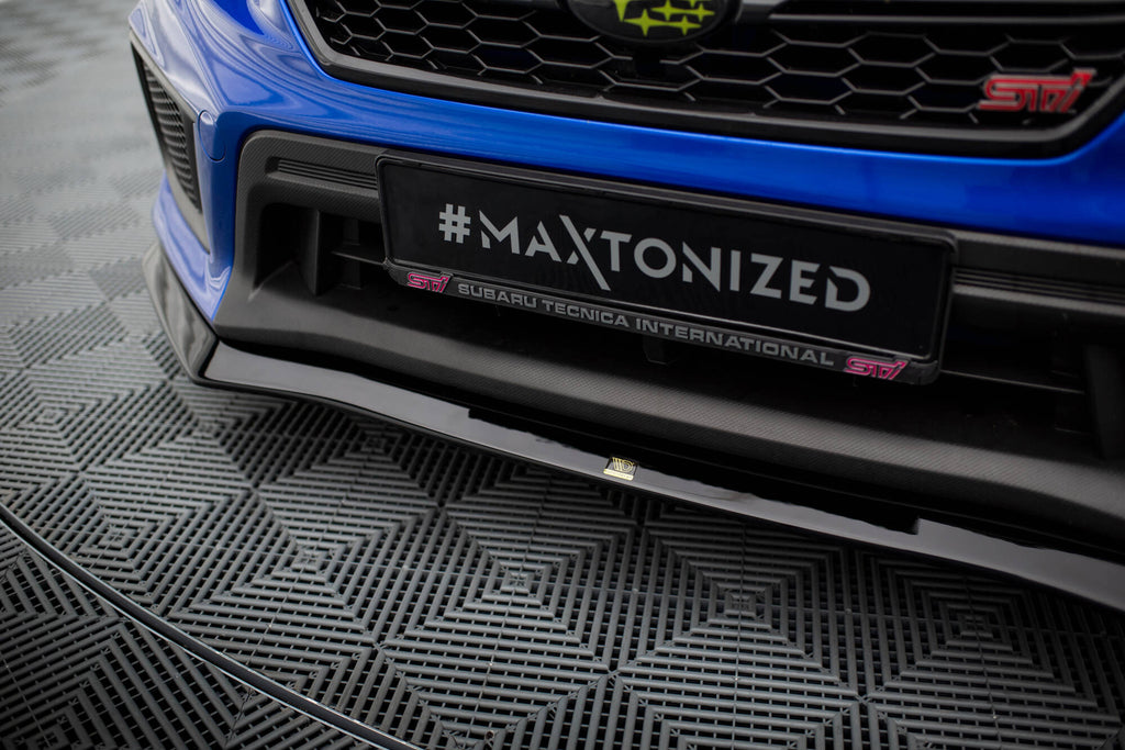 Maxton Design Street+ Spoilerlippe Front Ansatz V.1 passend für Subaru WRX STI Mk1 Facelift schwarz Hochglanz