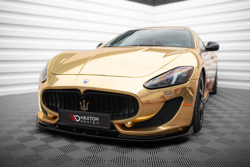 Maxton Design Street+ Spoilerlippe Front Ansatz V.1 passend für Maserati Granturismo Mk1 Facelift schwarz Hochglanz