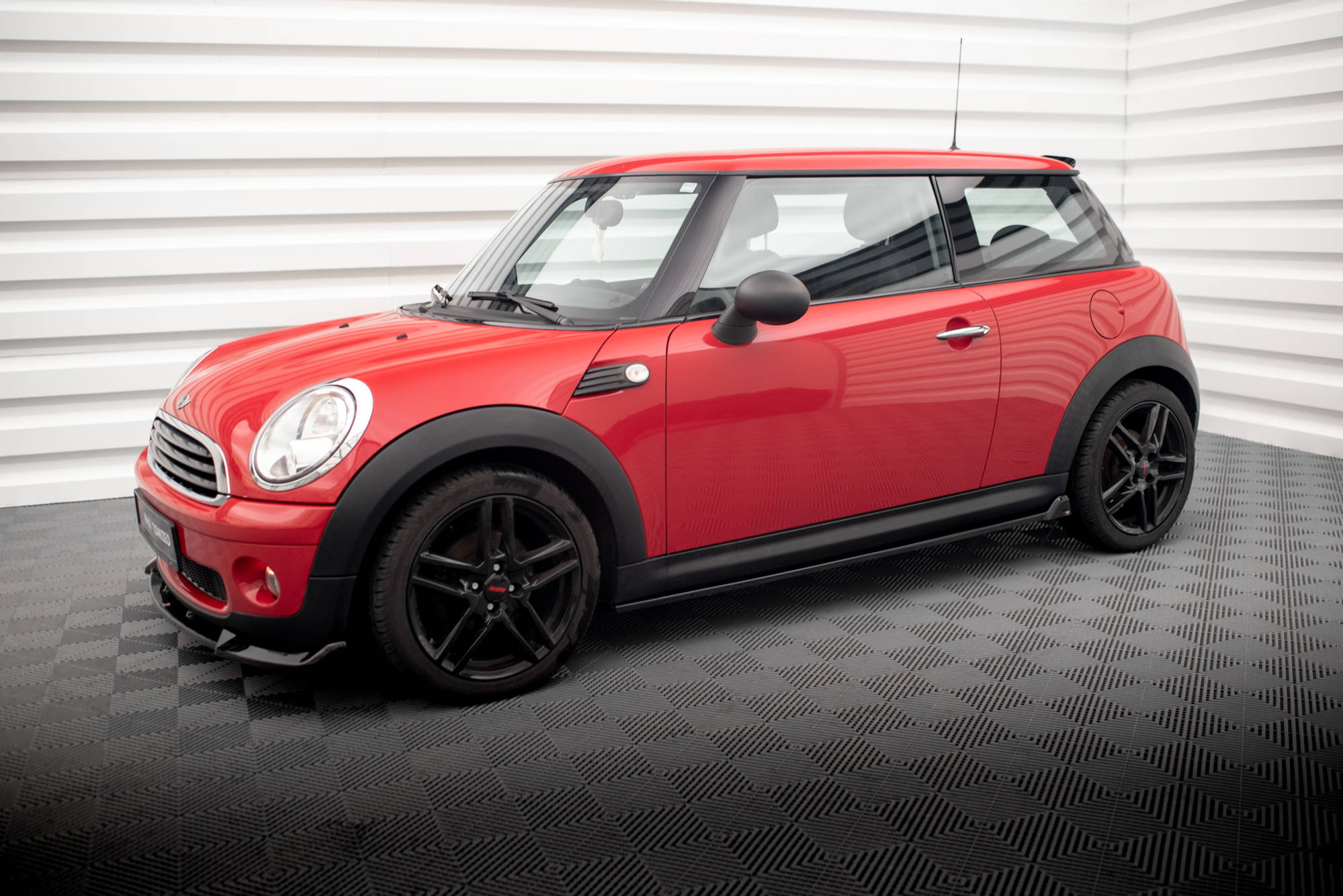 Maxton Design Street+ Seitenschweller Leisten passend für Mini One R56 schwarz Hochglanz