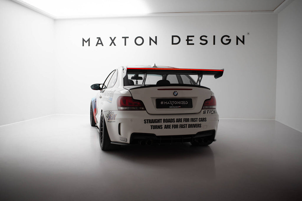Maxton Design Carbon Spoiler With Internal Brackets Uprights V.1 + LED BMW 1er M E82 für BMW M1 E82