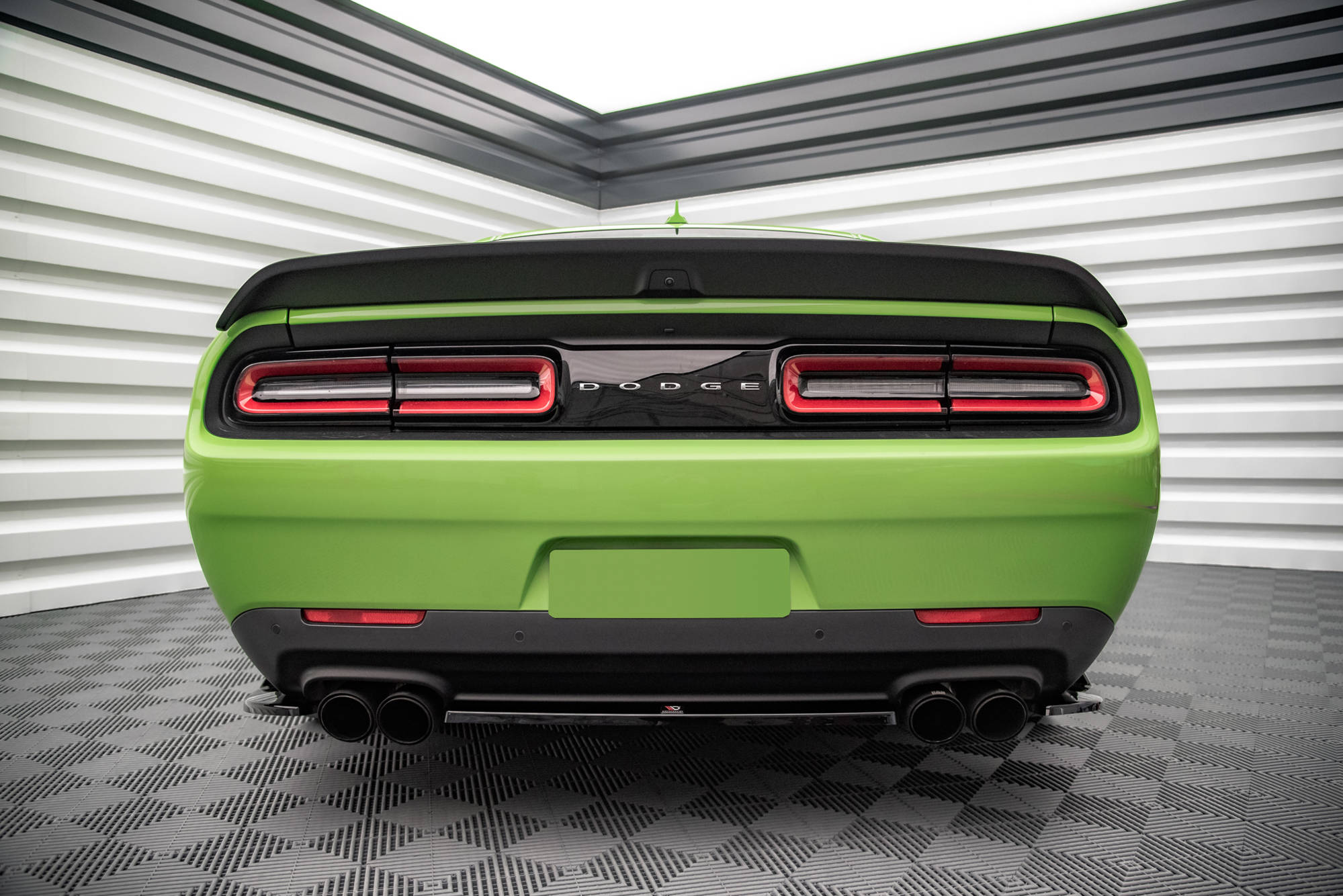 Maxton Design Heckansatz Dodge Challenger SRT Hellcat Widebody Mk3 schwarz Hochglanz für Dodge Challenger MK3 Facelift