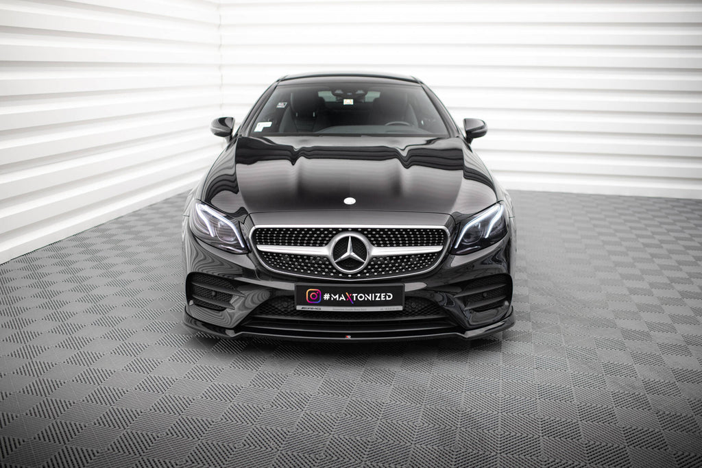 Maxton Design Street+ Spoilerlippe Front Ansatz V.2 passend für Mercedes-Benz E-Klasse W213 Coupe (C238) / Cabriolet (A238) AMG-Line / 53 AMG schwarz Hochglanz