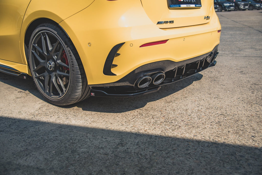 Maxton Design Heck Ansatz Flaps Diffusor passend für Mercedes-AMG A 45 S Aero Pack W177 schwarz Hochglanz