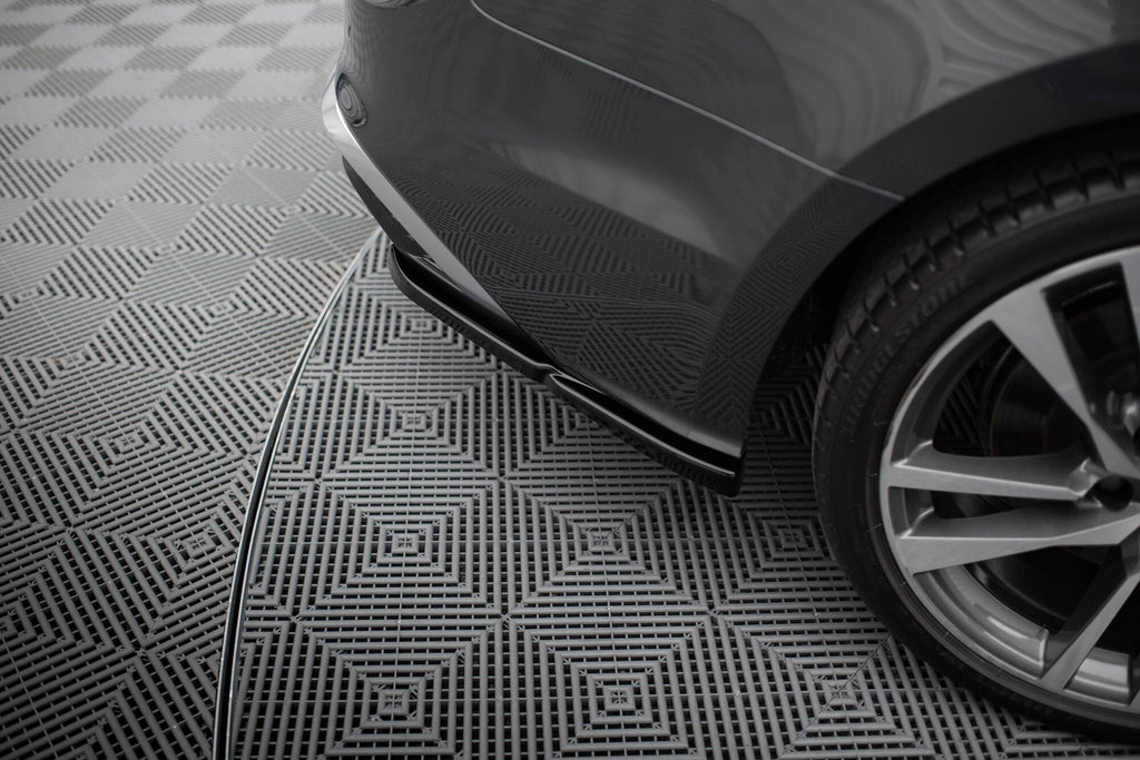 Maxton Design Heck Ansatz Flaps Diffusor passend für Audi S5 Sportback / Coupe F5 Facelift schwarz Hochglanz