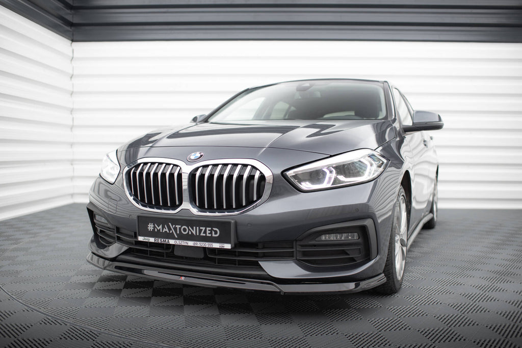 Maxton Design Street+ Spoilerlippe Front Ansatz V.2 passend für BMW 1er F40 schwarz Hochglanz