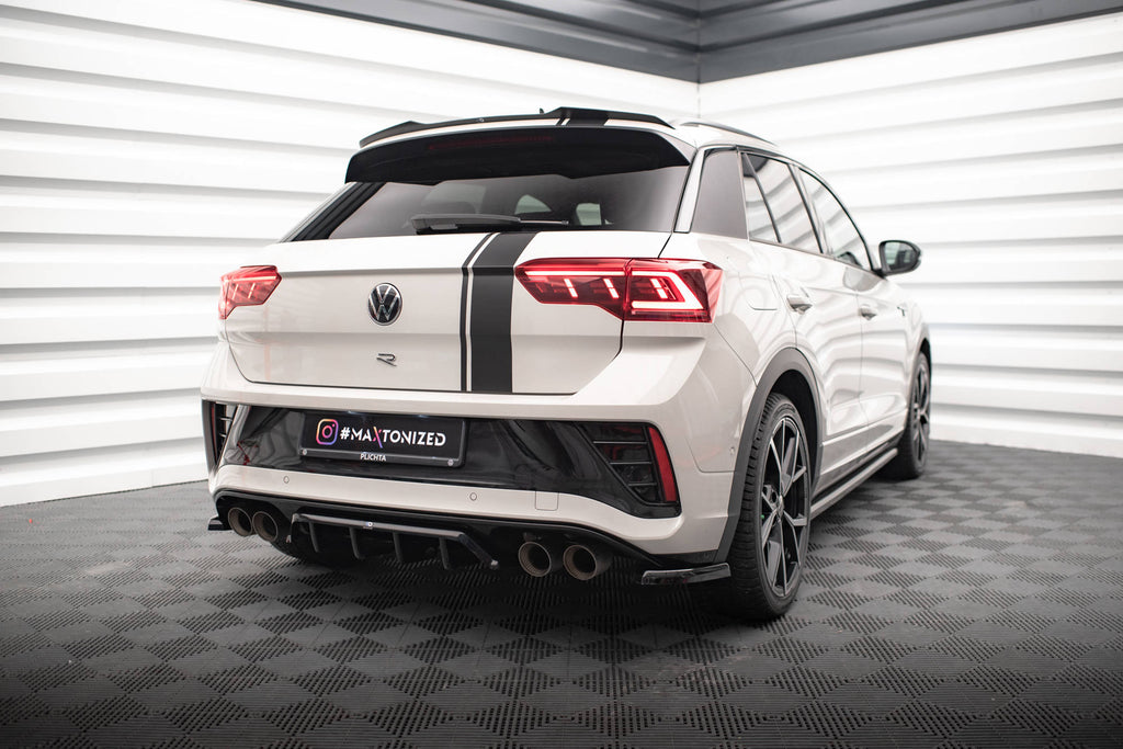 Maxton Design Street+ Mittlerer Diffusor RACE passend für VW T-Roc R / R-Line Mk1 Facelift schwarz Hochglanz