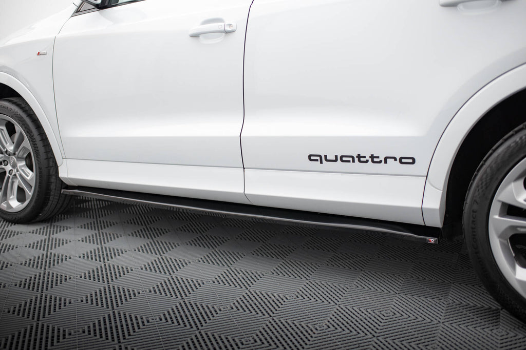 Maxton Design Street+ Seitenschweller Leisten passend für Audi Q3 S-line 8U schwarz Hochglanz