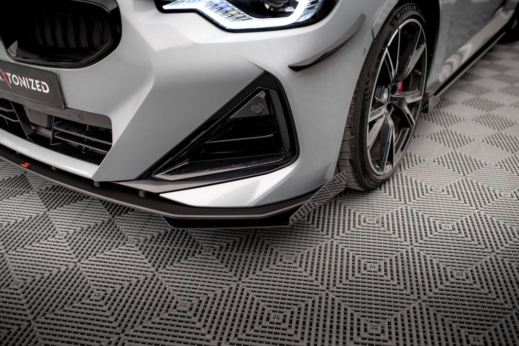 Maxton Design Front Stoßstange Flaps passend für BMW 2 Coupe M-Paket / M240i G42 schwarz Hochglanz