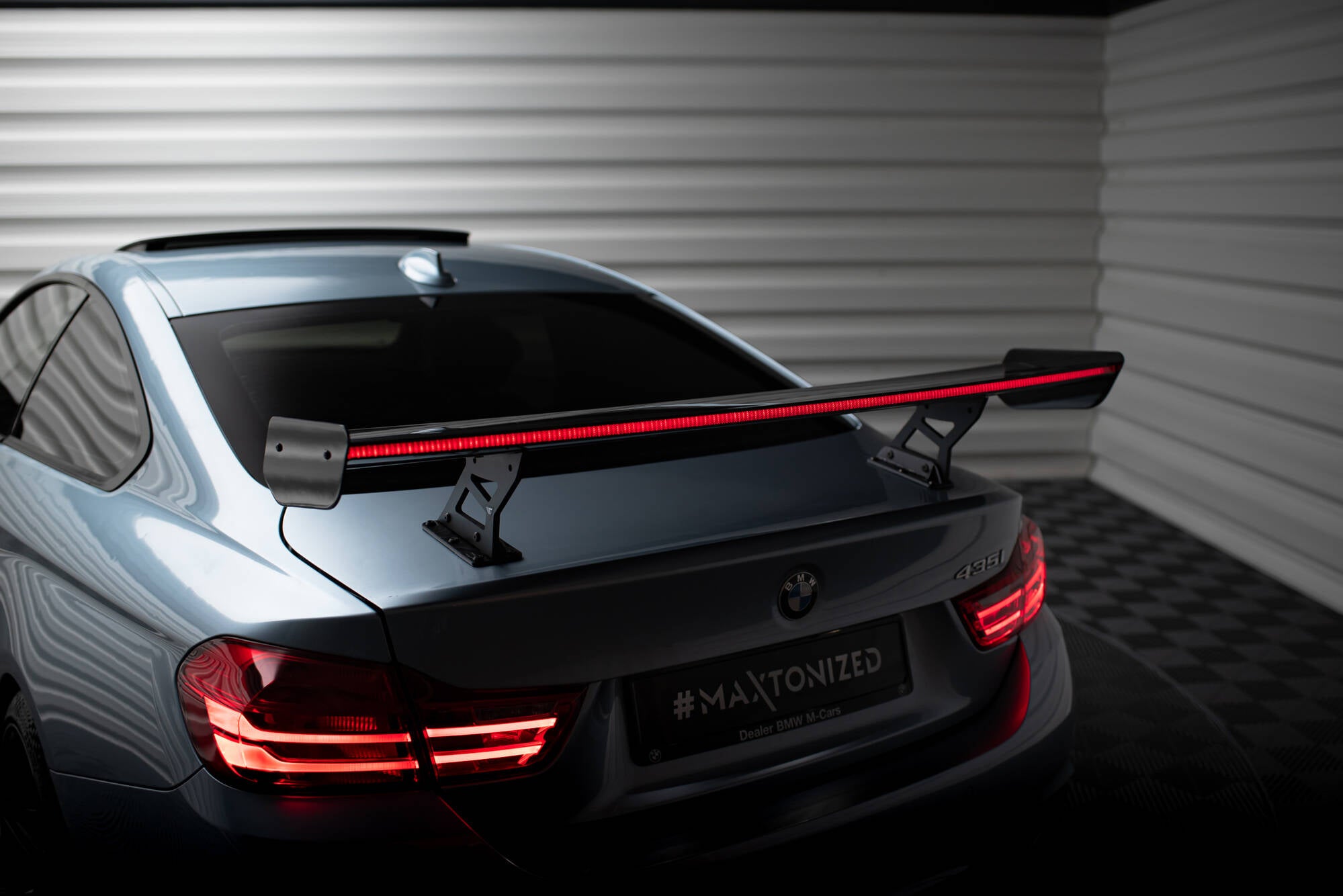 Maxton Design Carbon Spoiler With Internal Brackets Uprights + LED BMW 4er F32 / 4 F32 M-Paket Coupe für BMW 4er Coupe