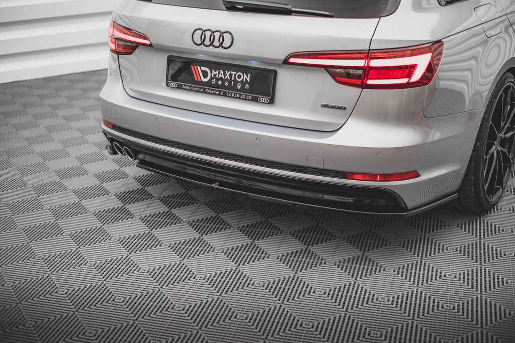 Maxton Design Heck Ansatz Flaps Diffusor V.2 passend für Audi A4 S-Line B9 schwarz Hochglanz