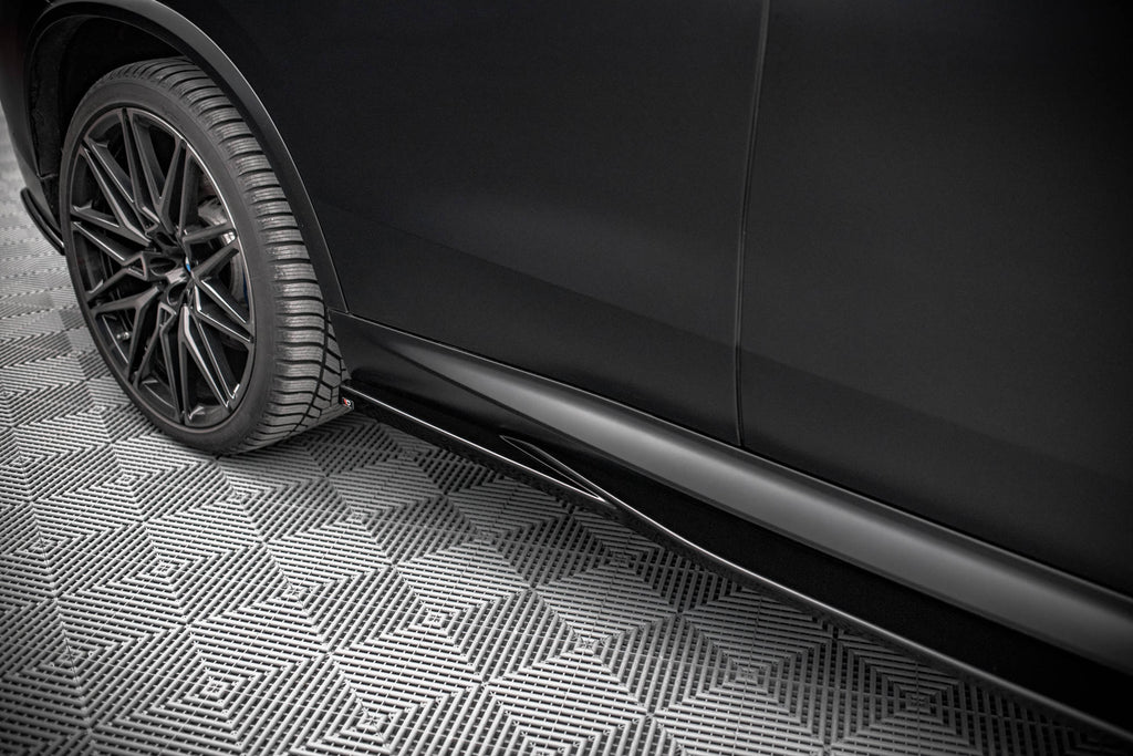 Maxton Design Street+ Seitenschweller Leisten passend für BMW X5M F95 / F95 Facelift schwarz Hochglanz
