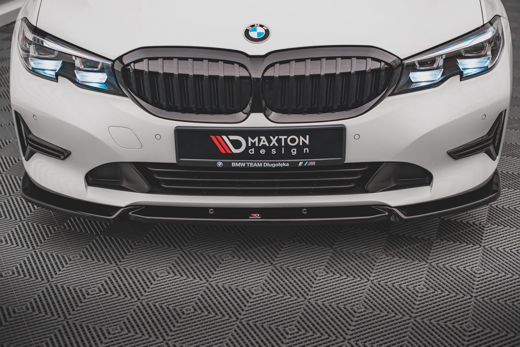 Maxton Design Street+ Spoilerlippe Front Ansatz V.1 passend für BMW 3er G20 / G21 schwarz Hochglanz