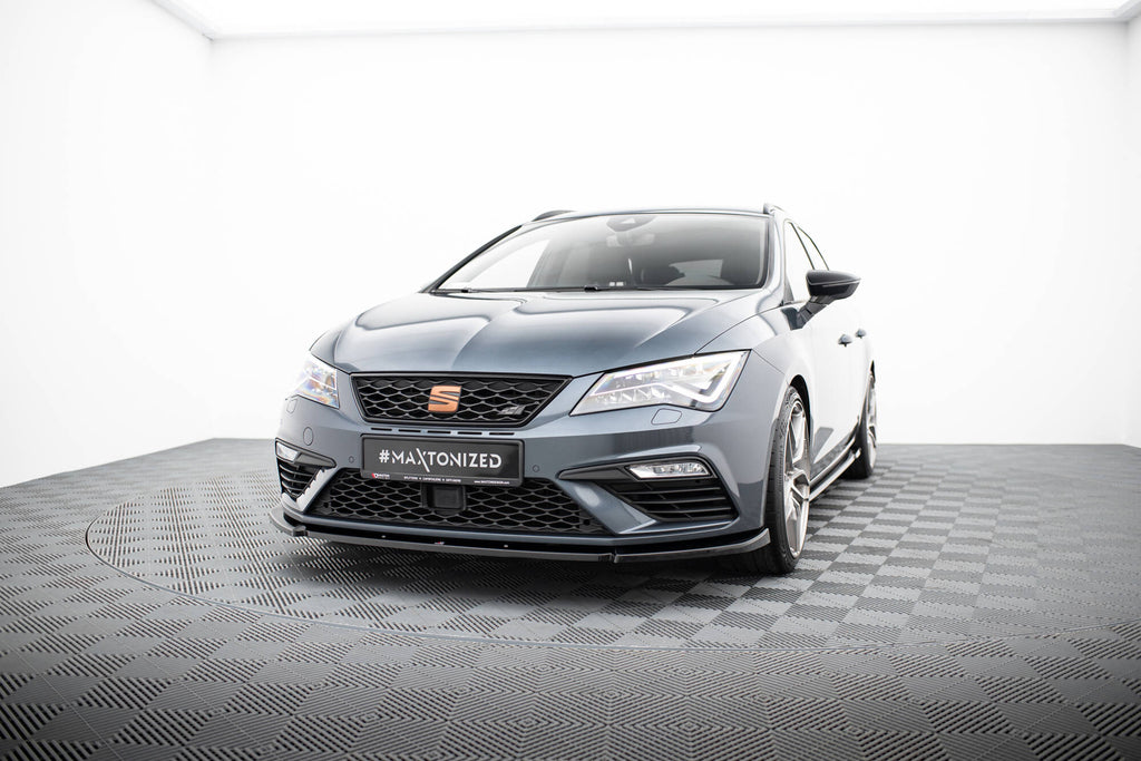 Maxton Design Street+ Spoilerlippe Front Ansatz V.6 passend für Seat Leon Cupra / FR Mk3 FL schwarz Hochglanz