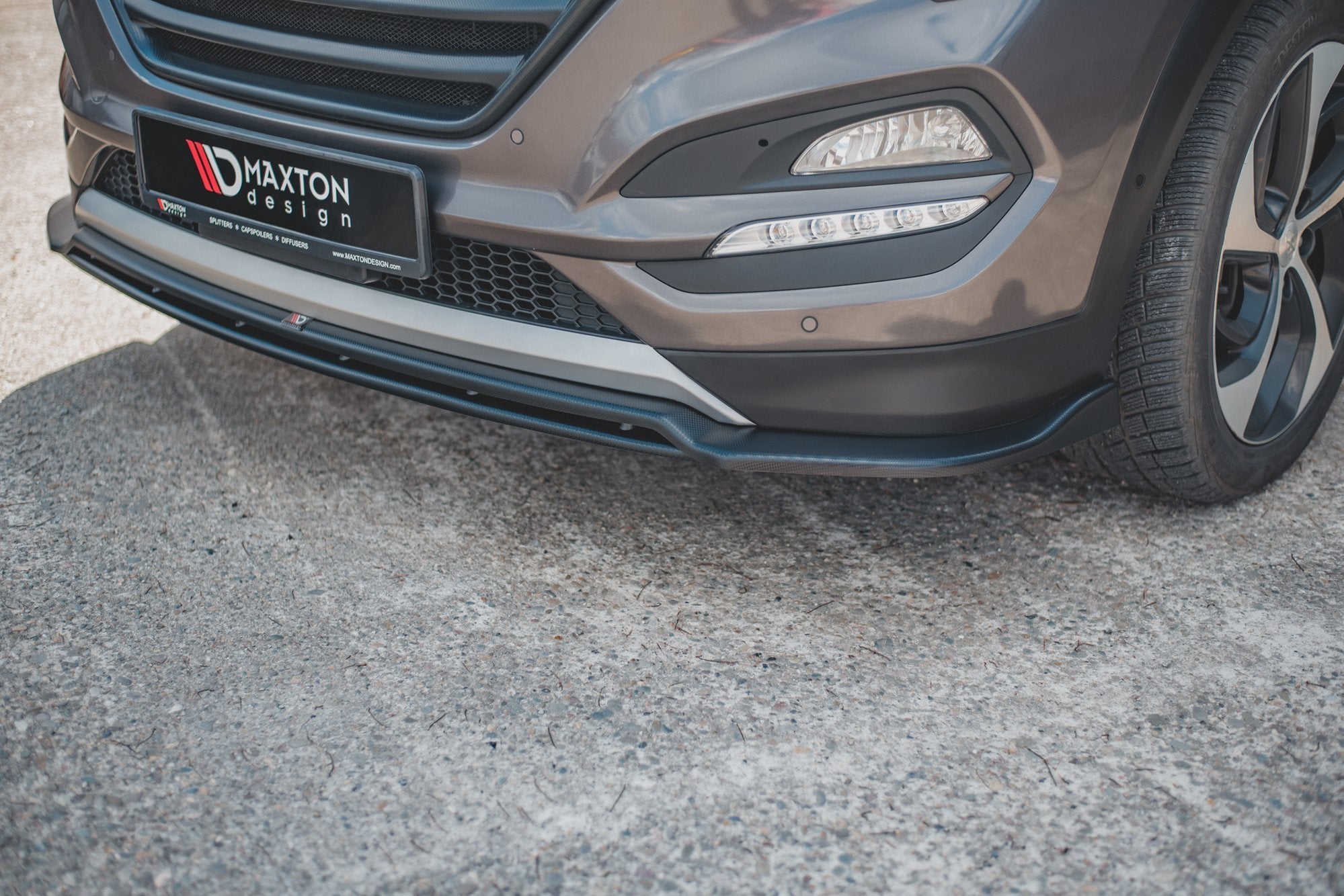 Maxton Design Street+ Spoilerlippe Front Ansatz passend für Hyundai Tucson Mk3 schwarz Hochglanz