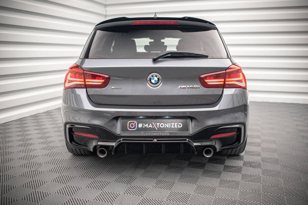 Maxton Design Diffusor Heck Ansatz passend für Bmw 1 F20/ F21 Facelift M-Power schwarz Hochglanz