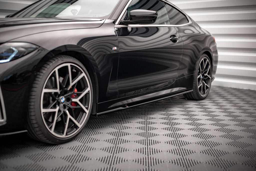Maxton Design Street+ Seitenschweller Leisten passend für V.1 passend für BMW 4er M-Paket / M440i G22 / G23 / G22 Facelift / G23 Facelift schwarz Hochglanz