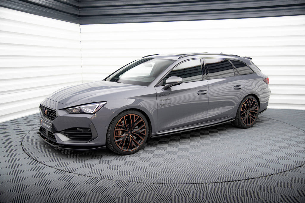 Maxton Design Street+ Seitenschweller Leisten passend für V.1 passend für Cupra Leon ST / Hatchback Aero Mk1 Facelift schwarz Hochglanz