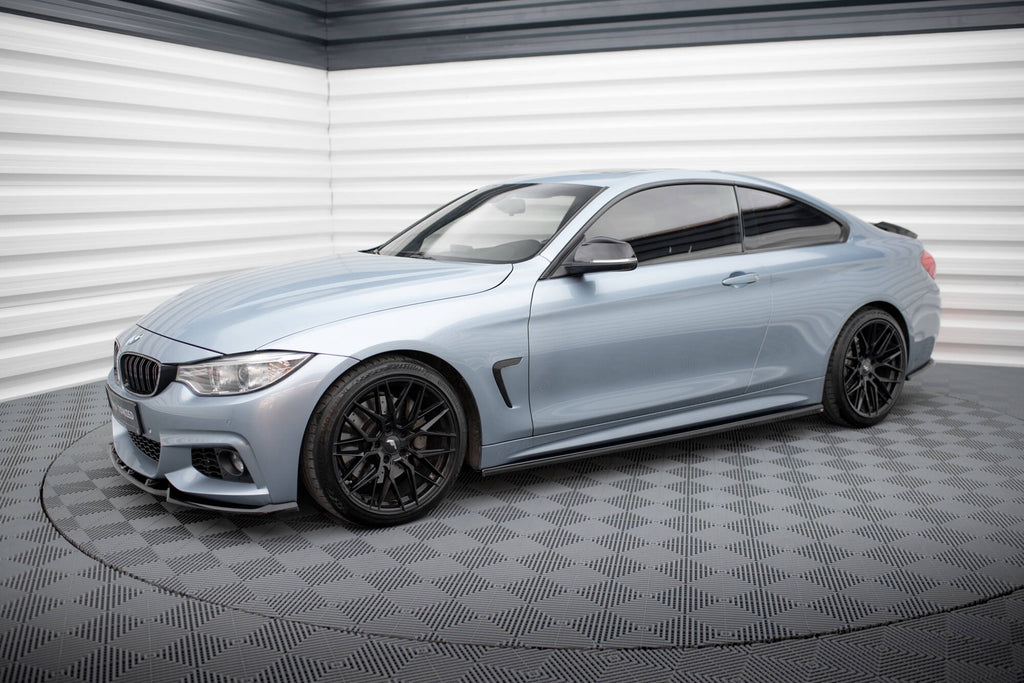 Maxton Design Street+ Seitenschweller Leisten passend für V.3 passend für BMW 4er Coupe / Gran Coupe / Cabrio M-Paket F32 / F36 / F33 schwarz Hochglanz
