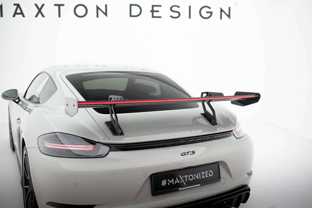 Maxton Design Carbon Spoiler With Upper Swan Mounting V.2 + LED Porsche 718 Cayman 982c für Porsche Cayman 982c