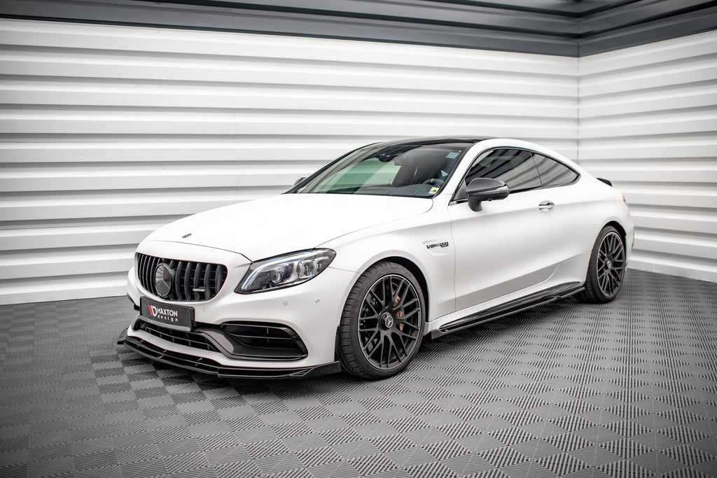 Maxton Design Street+ Seitenschweller Leisten V.2 passend für Mercedes-AMG C 63 AMG Coupe C205 Facelift schwarz Hochglanz