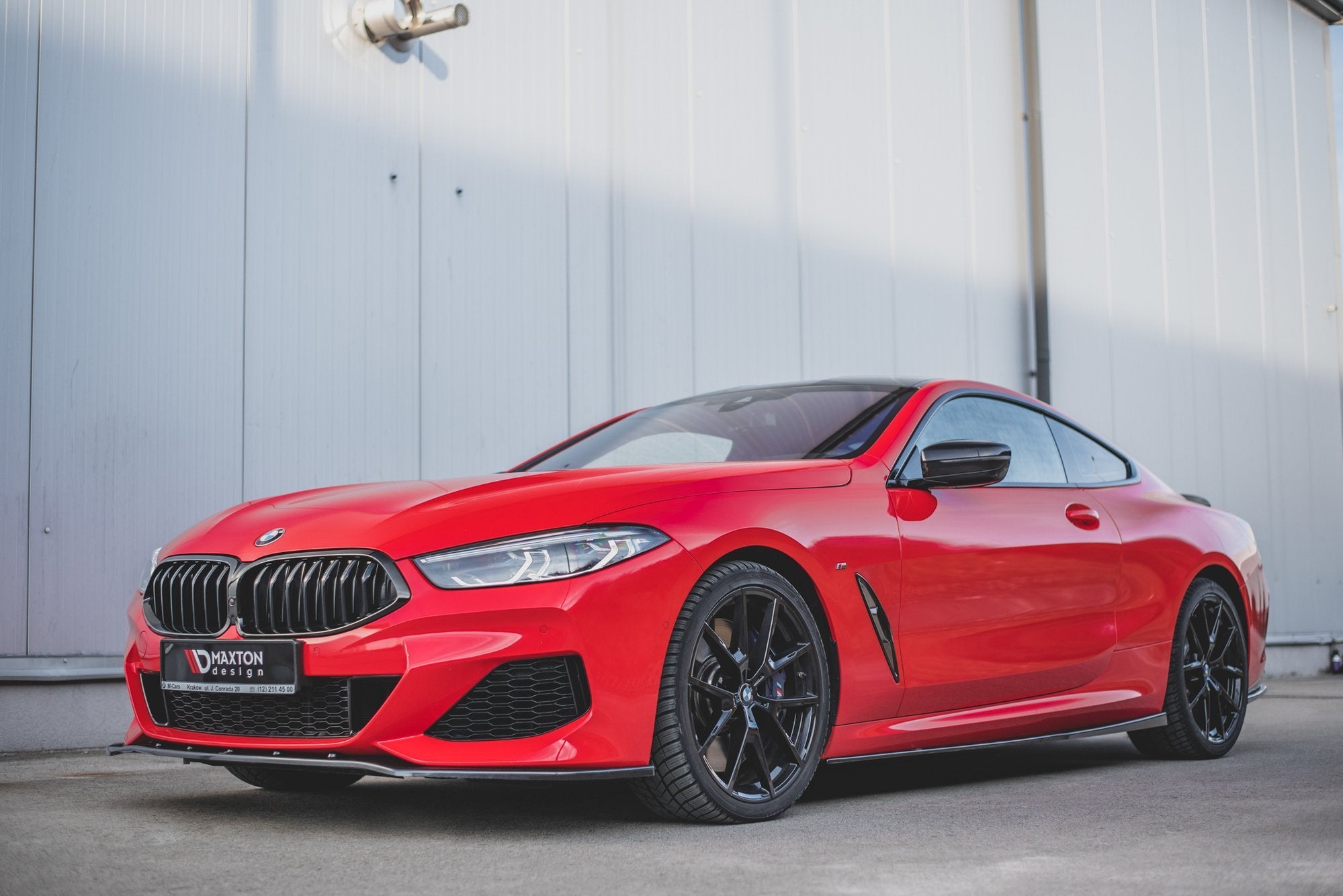 Maxton Design Street+ Seitenschweller Leisten passend für BMW 8 Coupe M-Paket G15 / M8 F92 schwarz Hochglanz