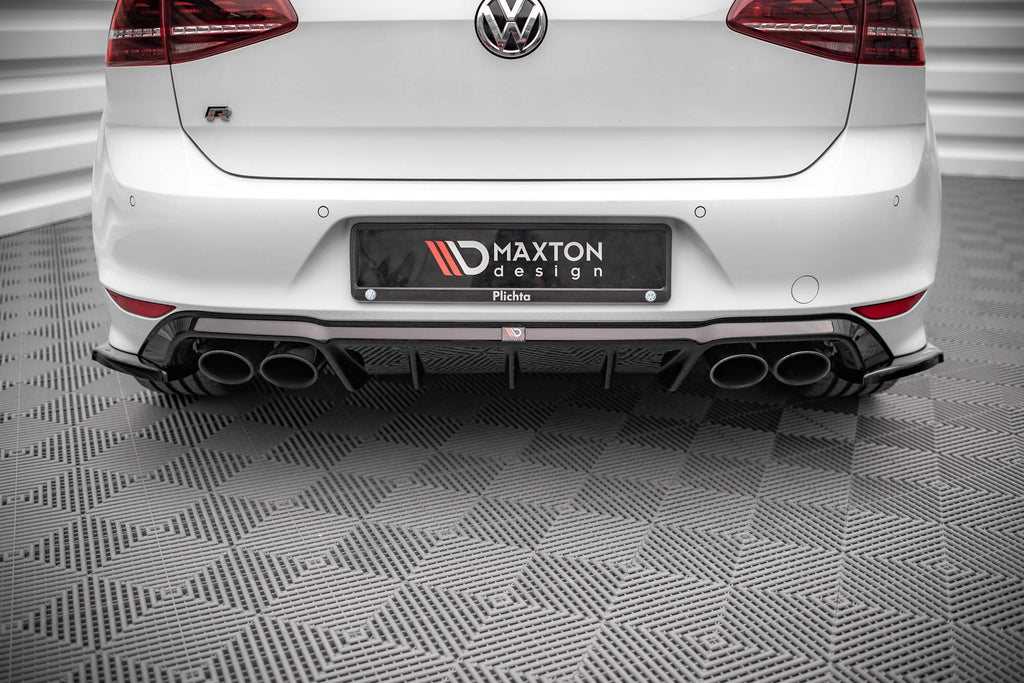 Maxton Design Heck Ansatz Flaps Diffusor V.4 passend für VW Golf R Mk7 schwarz Hochglanz