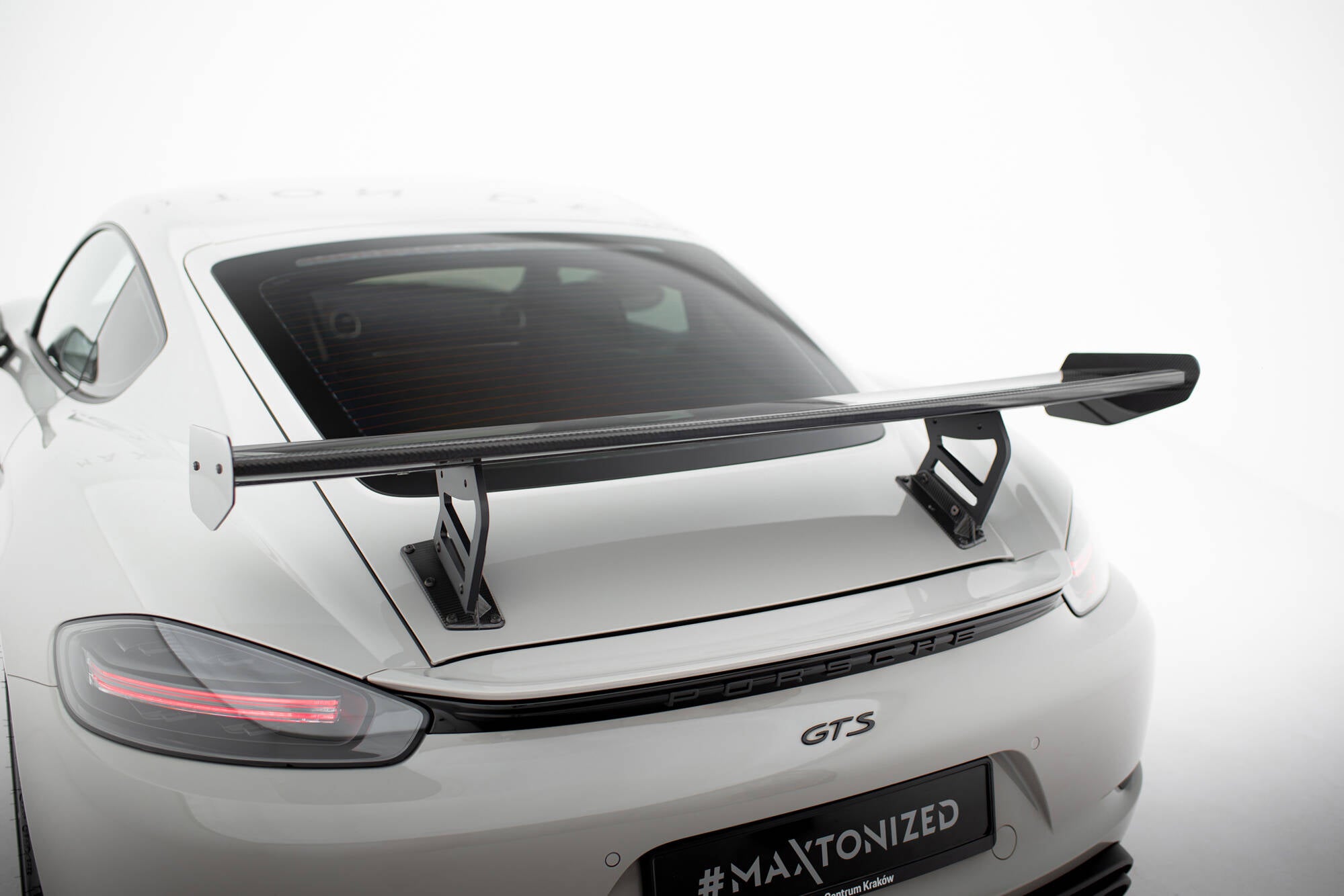 Maxton Design Carbon Spoiler With Internal Brackets Uprights V.2 Porsche 718 Cayman 982c für Porsche Cayman 982c