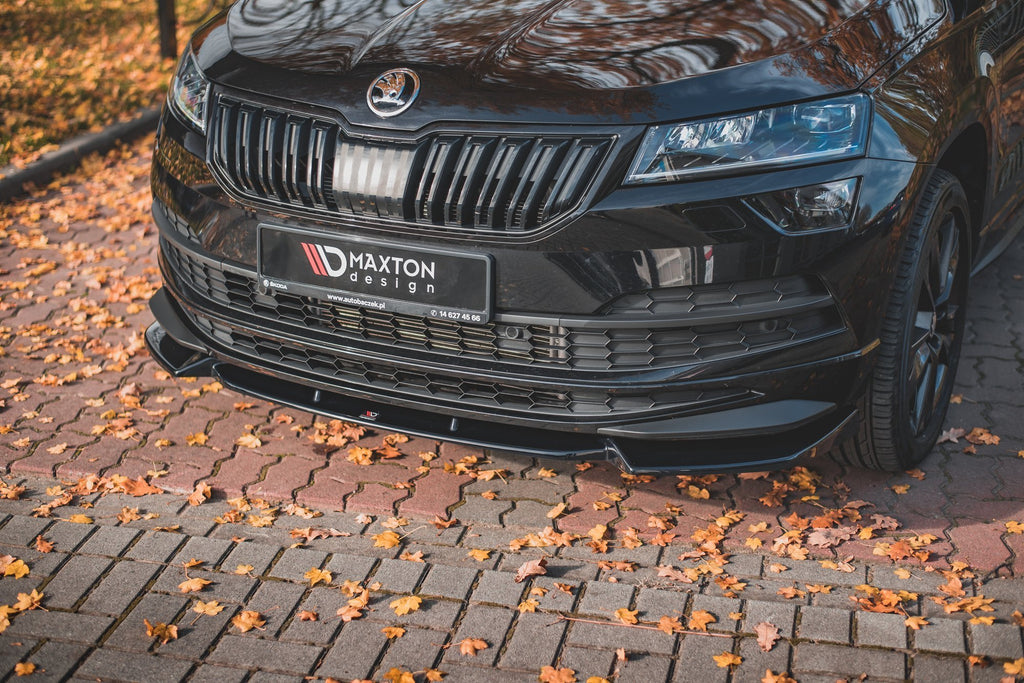 Maxton Design Street+ Spoilerlippe Front Ansatz passend für Skoda Karoq Sportline schwarz Hochglanz