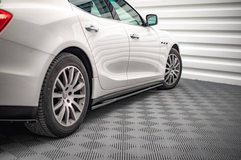 Maxton Design Street+ Seitenschweller Leisten passend für Maserati Ghibli Mk3 schwarz Hochglanz