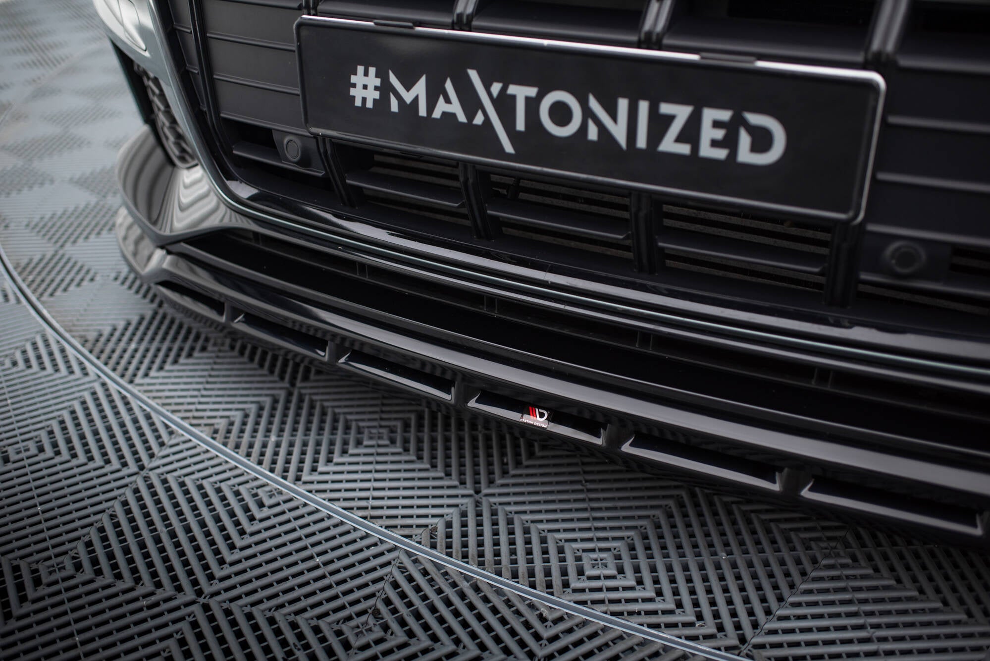 Maxton Design Street+ Spoilerlippe Front Ansatz passend für Audi A6 Allroad C8 schwarz Hochglanz