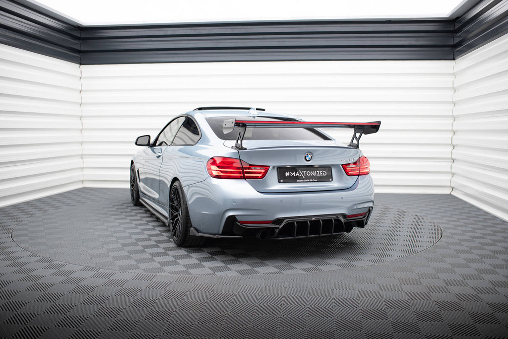 Maxton Design Carbon Spoiler With External Brackets Uprights + LED BMW 4er F32 / 4 F32 M-Paket Coupe für BMW 4er Coupe