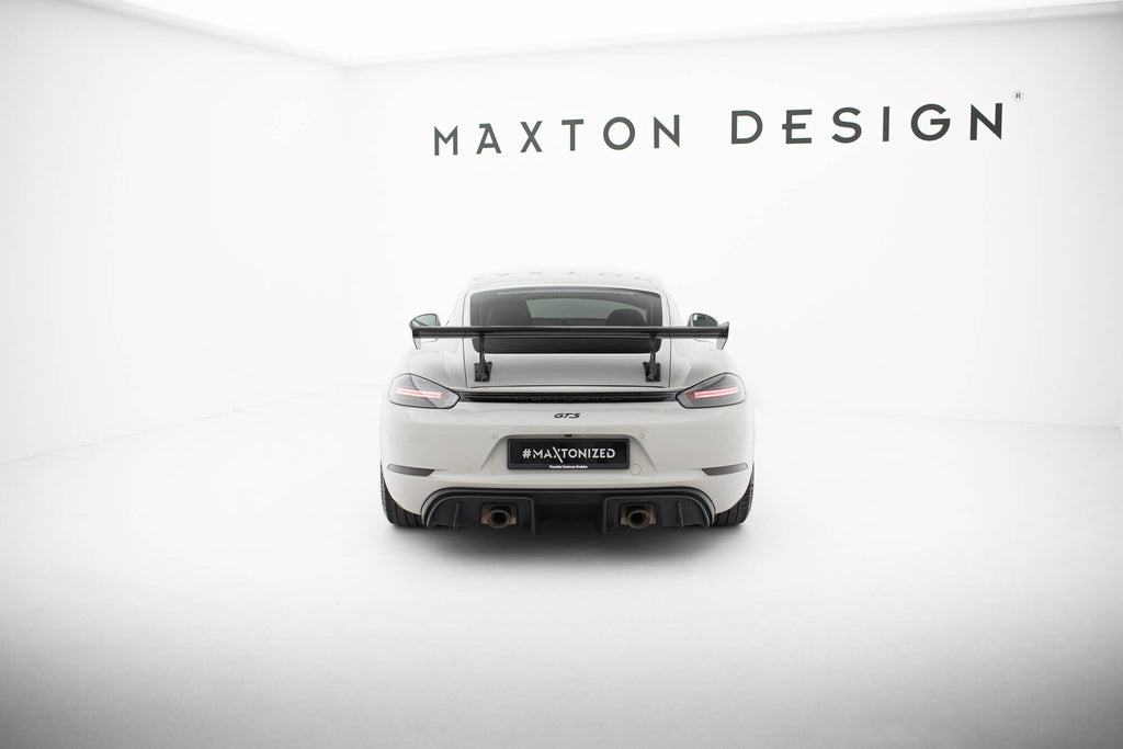 Maxton Design Carbon Spoiler With Internal Brackets Uprights V.1 Porsche 718 Cayman 982c für Porsche Cayman 982c