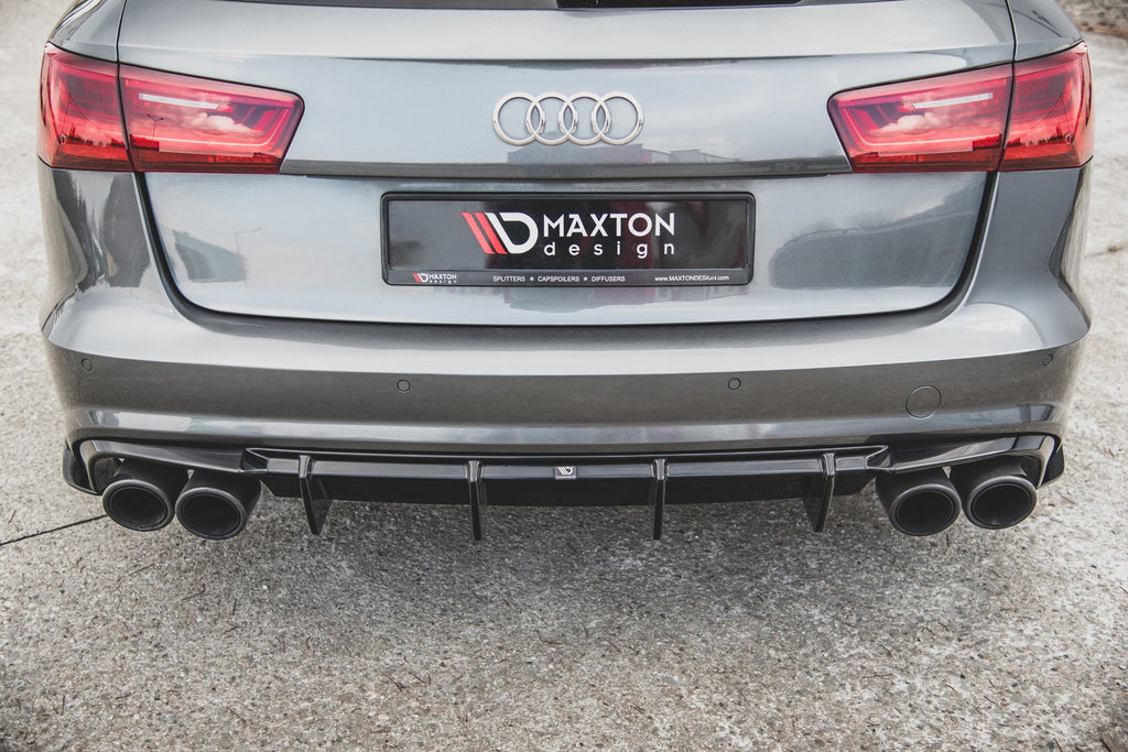 Maxton Design Diffusor Heck Ansatz V.1 passend für Audi S6 C7 Facelift schwarz Hochglanz