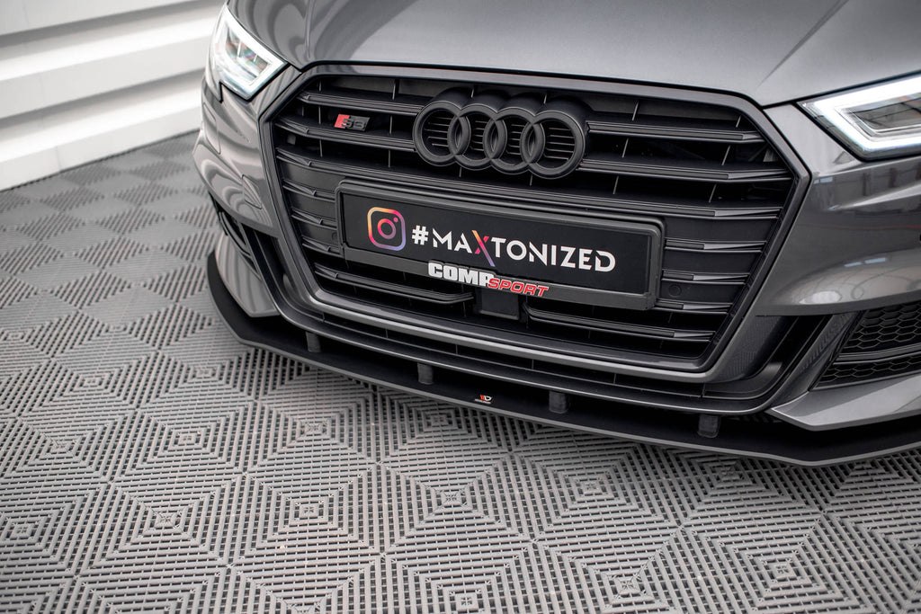 Maxton Design Street Pro Street+ Spoilerlippe Front Ansatz passend für Audi S3 / A3 S-Line Sportback 8V Facelift